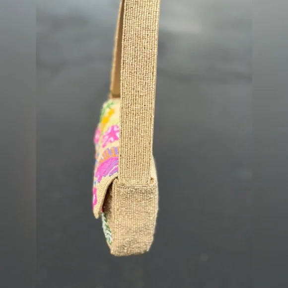 America & Beyond Beaded Jungle Queen Leopard Tropical Embellished Shoulder Bag - Picture 6 of 7